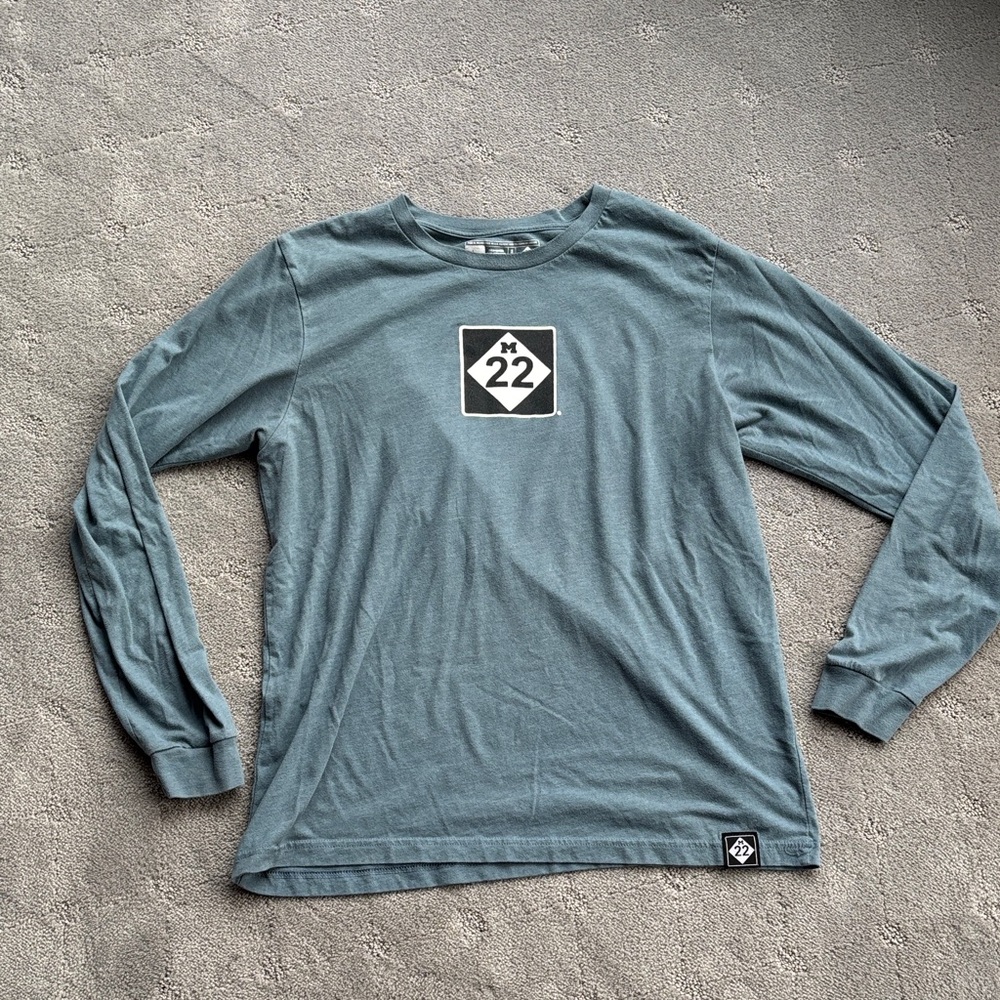 M-22 Men's Long Sleeve Graphic Tee in Slate Blue